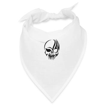 Totenkopf Schädel gruselig Knochen Kopf - Bandana - Weiß - Vorne