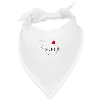 Schwester, Schwester des Herzens, - Bandana - Weiß - Vorne