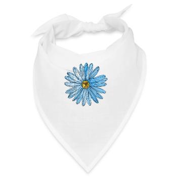 Blume blau dreieck polygon art - Bandana - Weiß - Vorne