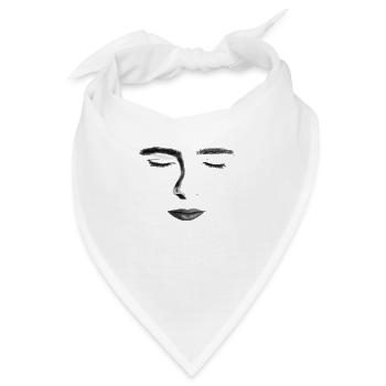 Sinnliches Gesicht einer schönen Frau - Bandana - Weiß - Vorne