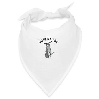 Greyhound Love schwarzer Greyhound - Bandana - Weiß - Vorne
