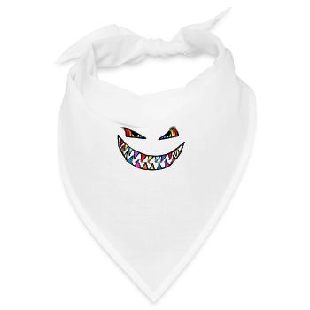 Rainbow Monster Shark Teeth Regenbogen Farben - Bandana - Weiß - Vorne