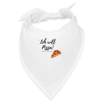 Arthur Spooner: Ich will Pizza - Bandana - Weiß - Vorne