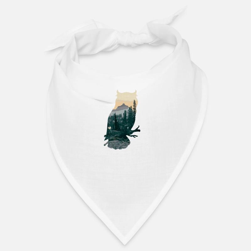 Double Exposure Animal Eule Lustige Geschenkidee - Bandana - Weiß