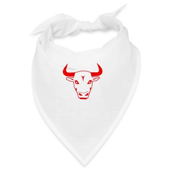 Bull in red - Bandana - Weiß - Vorne