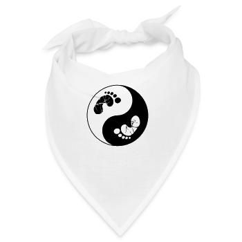 Füße Abdruck Yin - Bandana - Weiß - Vorne