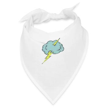 Donner! Gewitter mit Wolke - Bandana - Weiß - Vorne