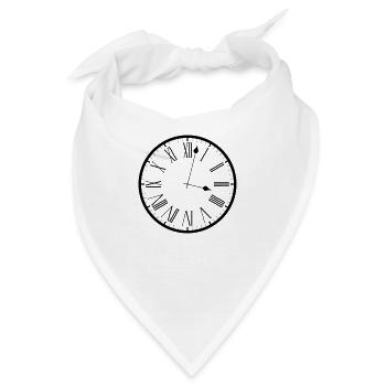 Die Zeit tickt. - Bandana - Weiß - Vorne
