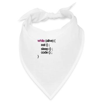 while alive code Informatiker programming coding - Bandana - Weiß - Vorne