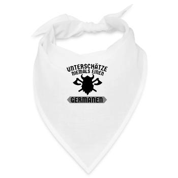 Unterschätze niemals einen Germanen Wikinger Odin - Bandana - Weiß - Vorne