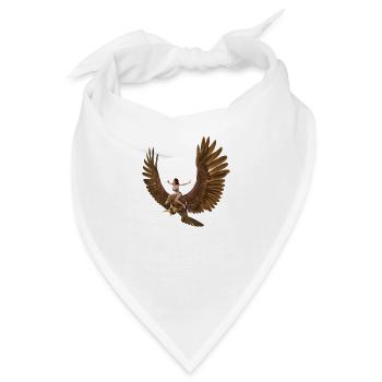 Frau mit riesigem Steinadler - Bandana - Weiß - Vorne