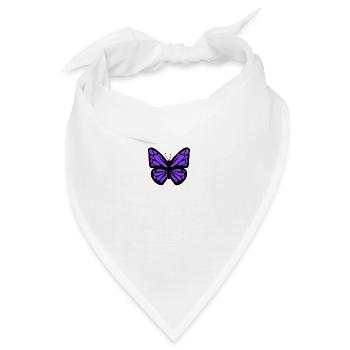 lila Schmetterling - Bandana - Weiß - Vorne