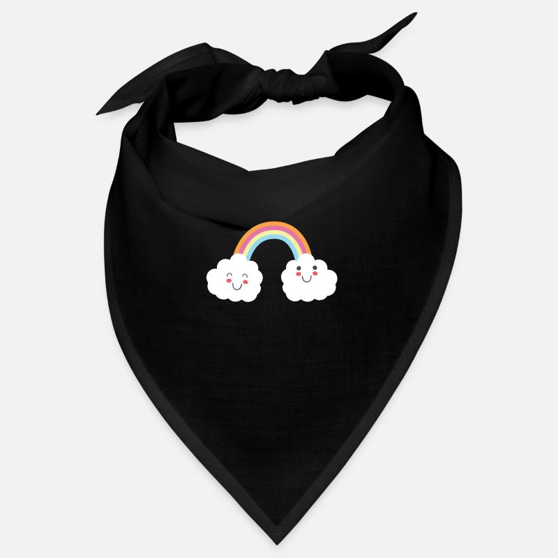 Happy smiling clouds with a rainbow Bandana