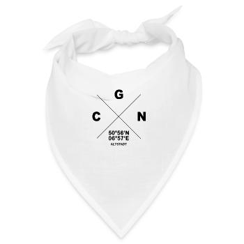 CGN Köln Altstadt Veedel Koordinaten Geschenk - Bandana - Weiß - Vorne