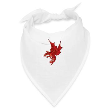 Beeindruckender roter Drache - Bandana - Weiß - Vorne