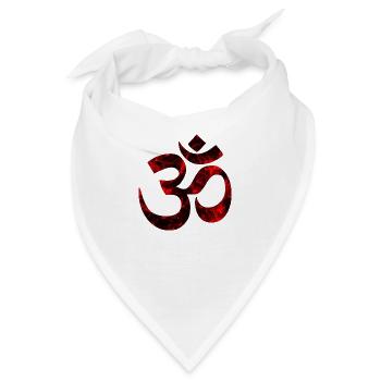 Rotes OM, Om, Hindu Om, Om Symbol, Aum, OM - Bandana - Weiß - Vorne