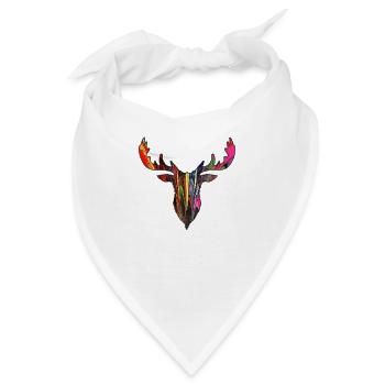 Hirsch Schwarzwald Bunt * Streetart * Jack Joblin - Bandana - Weiß - Vorne