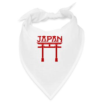 Japan Schriftzug Nihon Torii - 日本 - Bandana - Weiß - Vorne