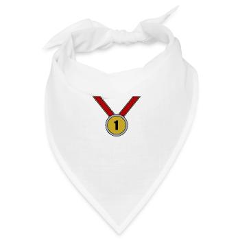 1. Platz Medaille - Bandana - Weiß - Vorne