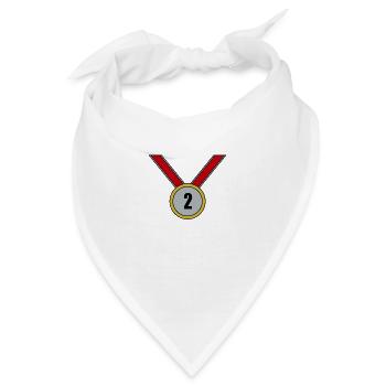 2. Platz Medaille - Bandana - Weiß - Vorne