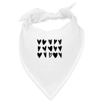 Viele kleine schwarze Herzen - Bandana - Weiß - Vorne