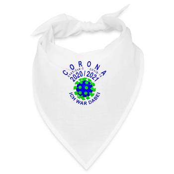 Virus Blue Green - Corona 2020/2021 ICH WAR DABEI - Bandana - Weiß - Vorne