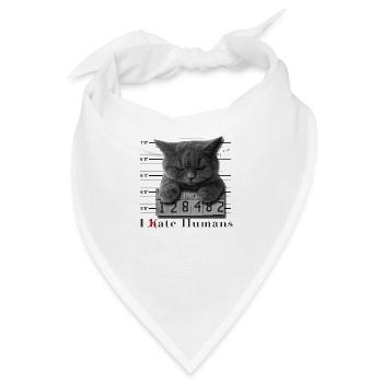 Cat hates humans - Bandana - Weiß - Vorne