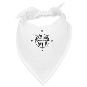 Kompassrose - Ruhrpott - Zentrum der Welt - Heimat - Bandana - Weiß - Vorne
