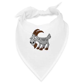 lustiger Comic-Ziegenbock - Bandana - Weiß - Vorne