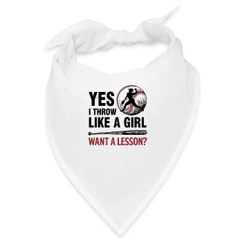 Baseball Frau Pitcher Geschenk - Bandana - Weiß - Vorne
