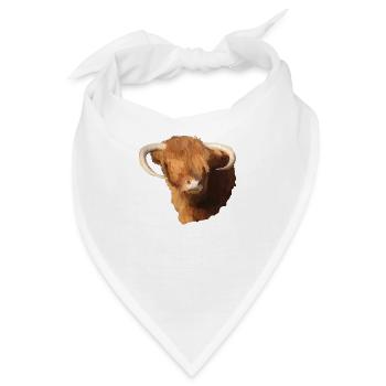 Kunstwerk Ölfarbe schottischen Highlander - Bandana - Weiß - Vorne