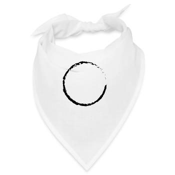 Schwarzer Zen Kreis, Enso, Ensō, Zen Circle - Bandana - Weiß - Vorne