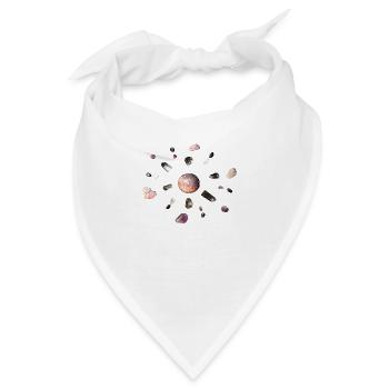 Mandala lila und rosa Steine - Bandana - Weiß - Vorne