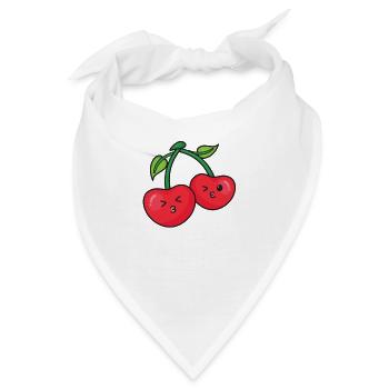 Kirsche - Bandana - Weiß - Vorne