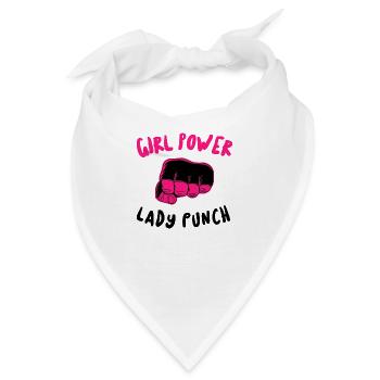 Girl Power - Lady Punch - Faustschlag - Bandana - Weiß - Vorne