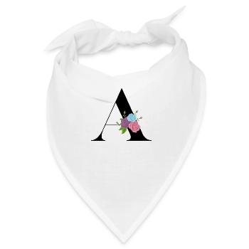 Buchstabe A Blühende - Bandana - Weiß - Vorne