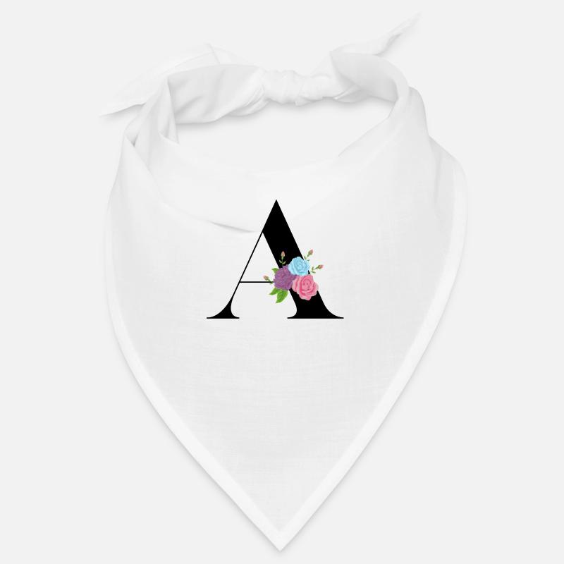 lettre A fleuris Bandana