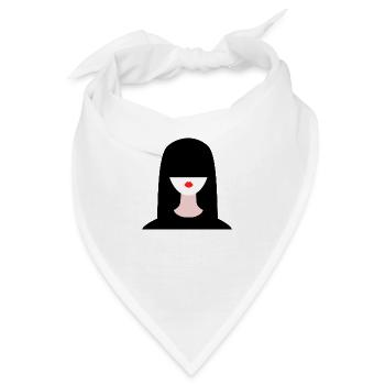 japanische Frau - Bandana - Weiß - Vorne