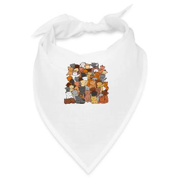 Gruppe bunte Katze - Bandana - Weiß - Vorne