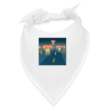 Fliegende Untertassen auf der Straße - Bandana - Weiß - Vorne