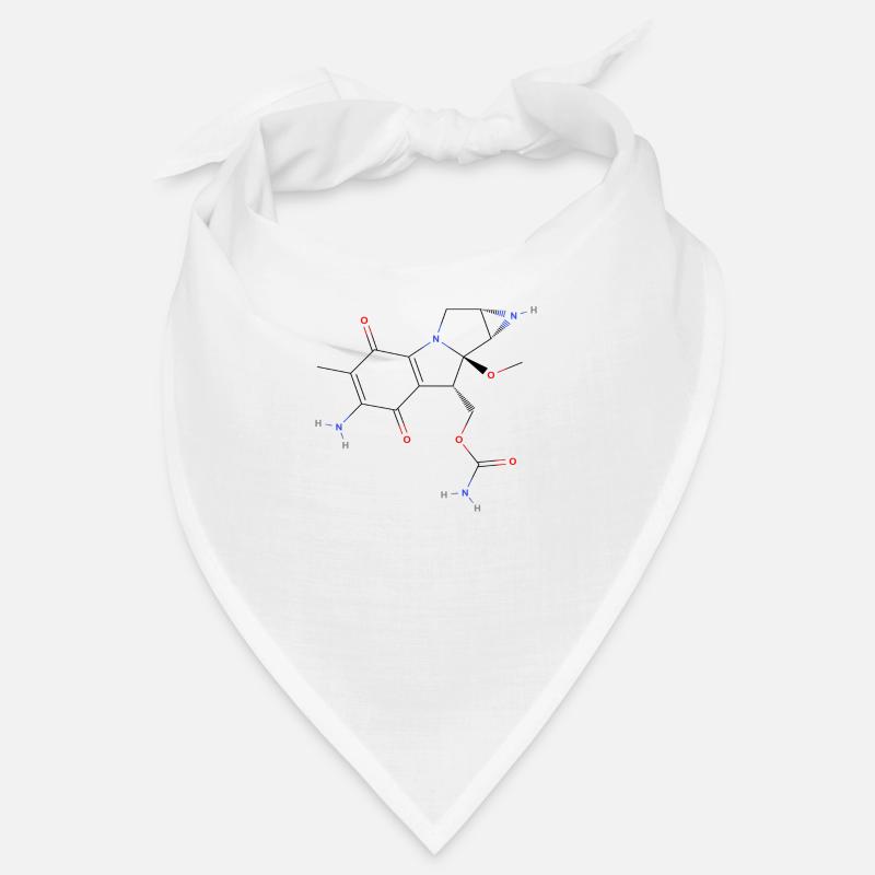 Molécule mitomycine C - Formule structurale colorée Bandana