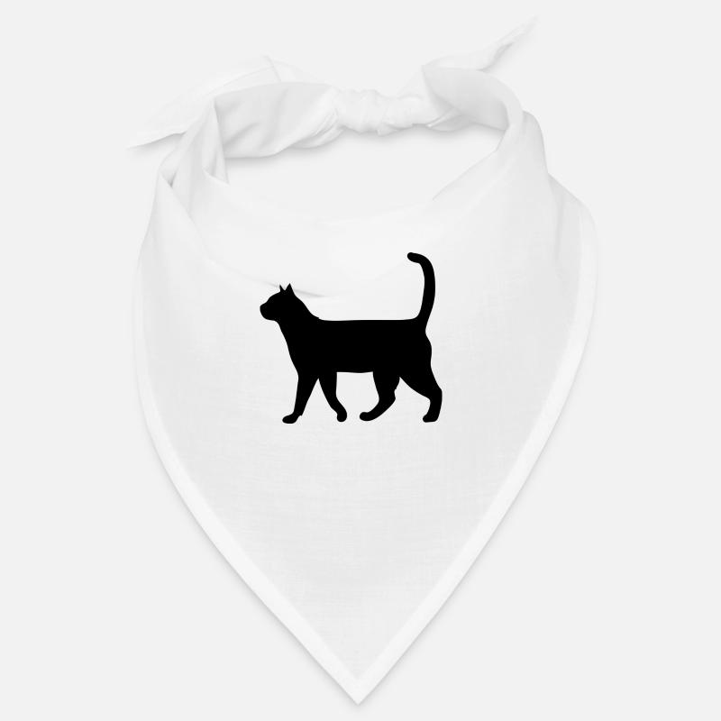 Chat noir - Bandana - blanc