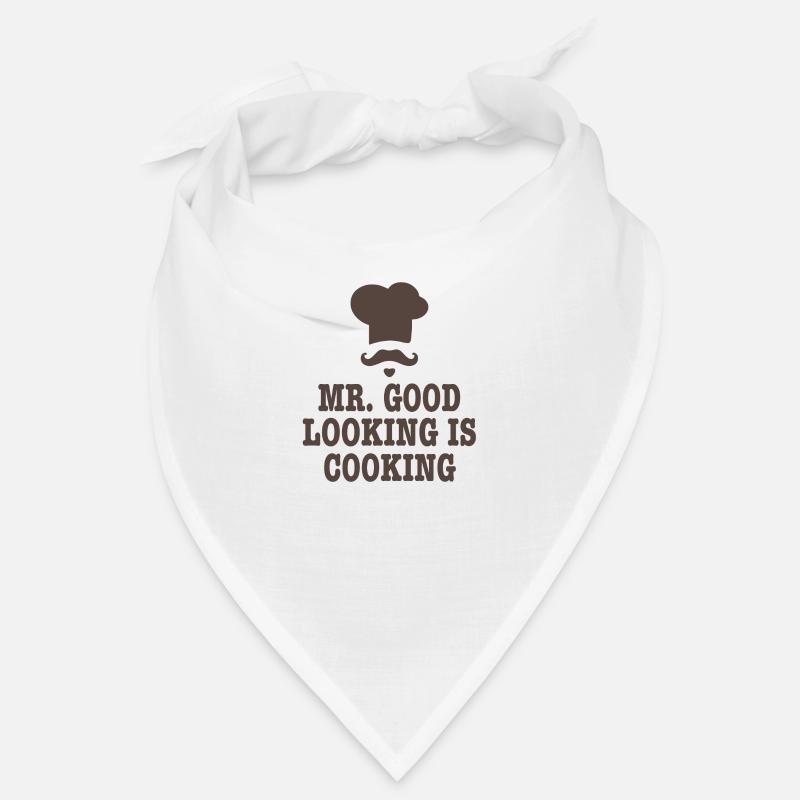 Mr good looking Chef Küche Kochen Spruch Geschenk - Bandana - Weiß