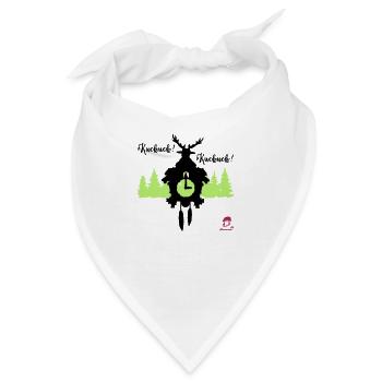 Kuckuck...Kuckuck... Kuckucksuhr mit Hirschgeweih - Bandana - Weiß - Vorne