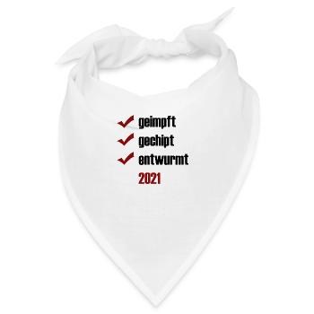 geimpft gechipt entwurmt - Bandana - Weiß - Vorne