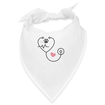 Tierarzt, Tierarzt Stethoskop. - Bandana - Weiß - Vorne