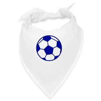 Fussball blau - Bandana - Weiß - Vorne