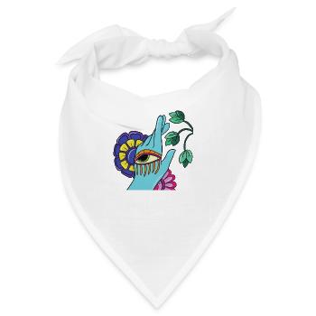 Türkis Hand - Bandana - Weiß - Vorne