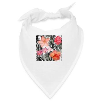 Skiair Aquarell tropisches Blumenmuster - Bandana - Weiß - Vorne