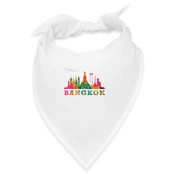 Bangkok Skyline Impression Souvenir Geschenkidee - Bandana - Weiß - Vorne